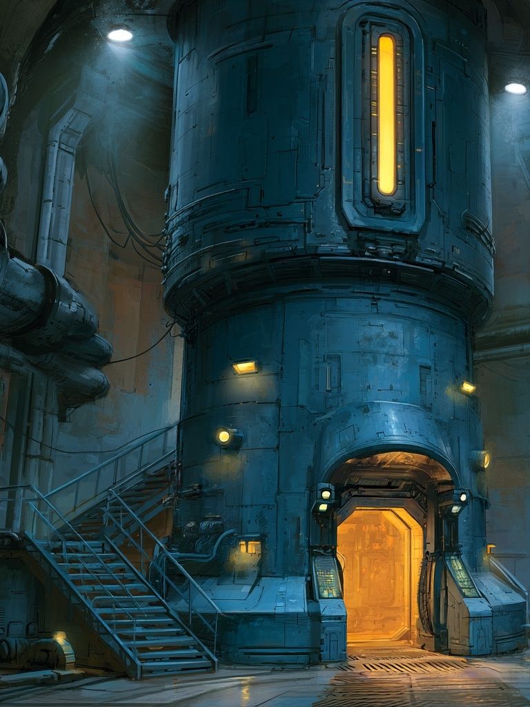 Industrial Sci-Fi Facility Poster. poster detail