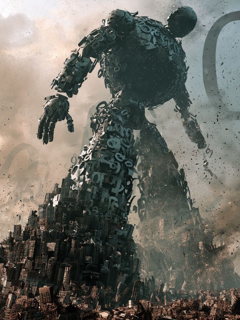 Colossal Robot Ruins Poster. poster — illustration art