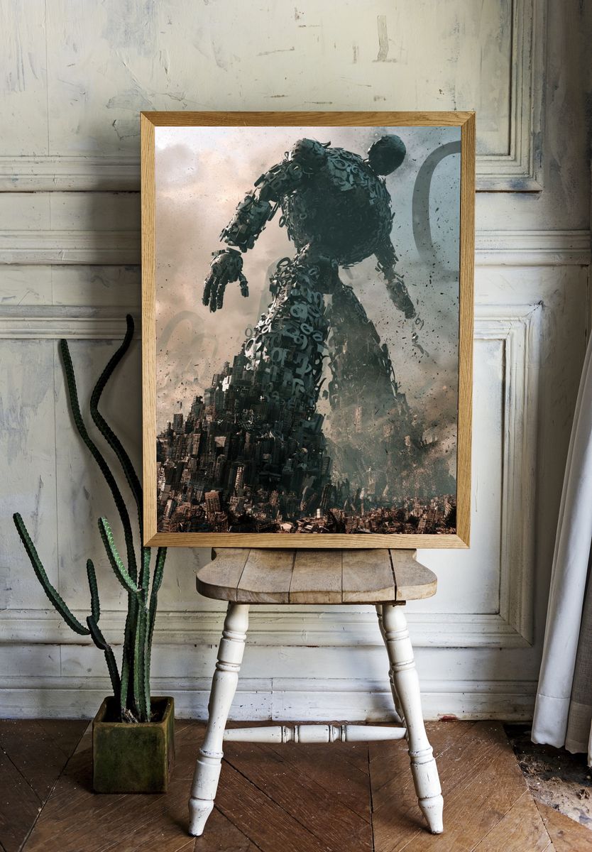 Colossal Robot Ruins Poster. room preview