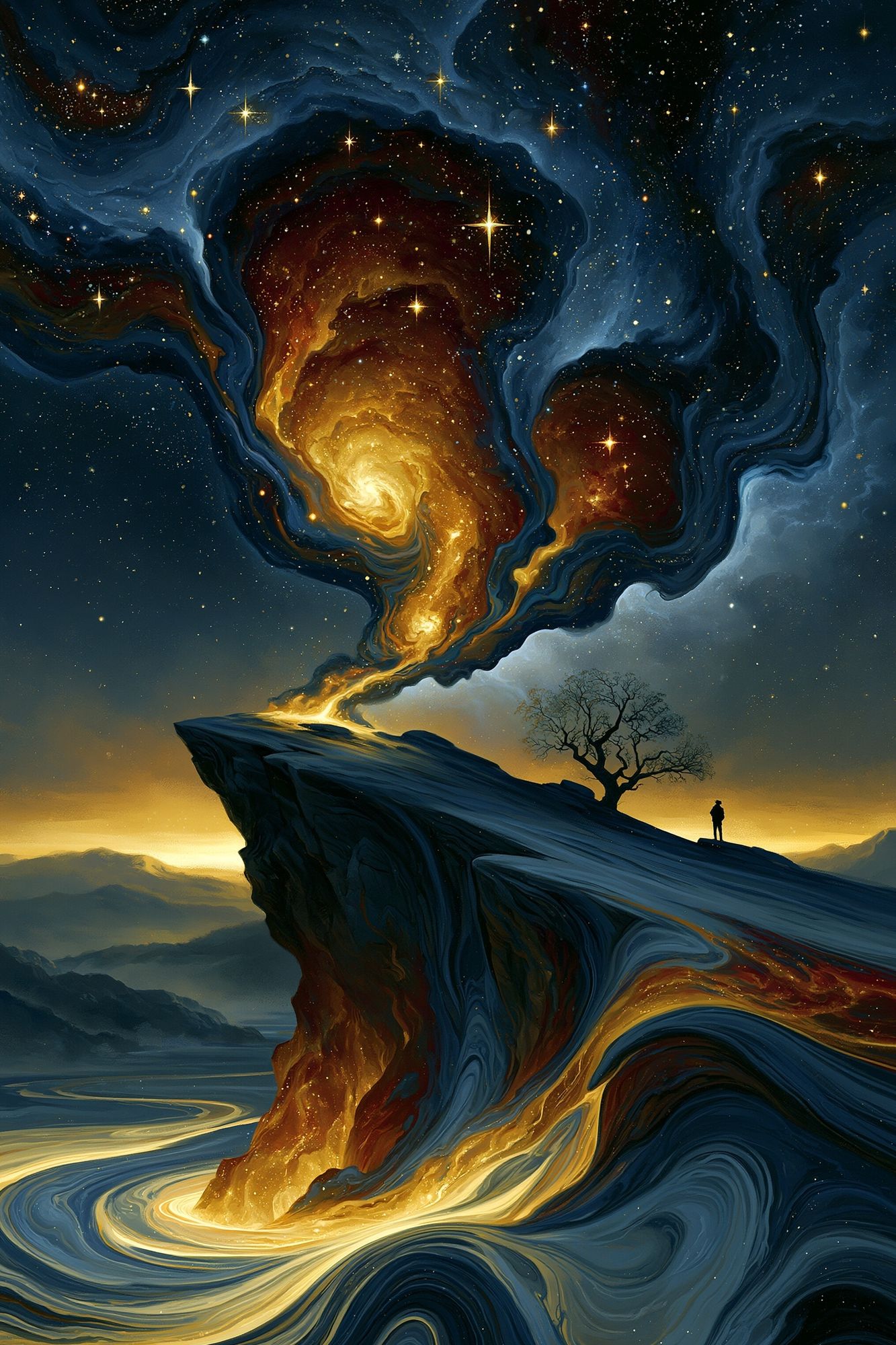 Cosmic Cliff Dreamscape Poster. poster detail