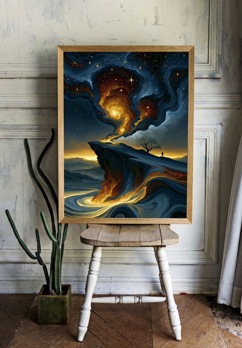 Cosmic Cliff Dreamscape Poster. — room view 1