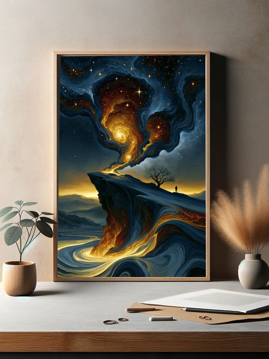 Cosmic Cliff Dreamscape Poster. — room view 2