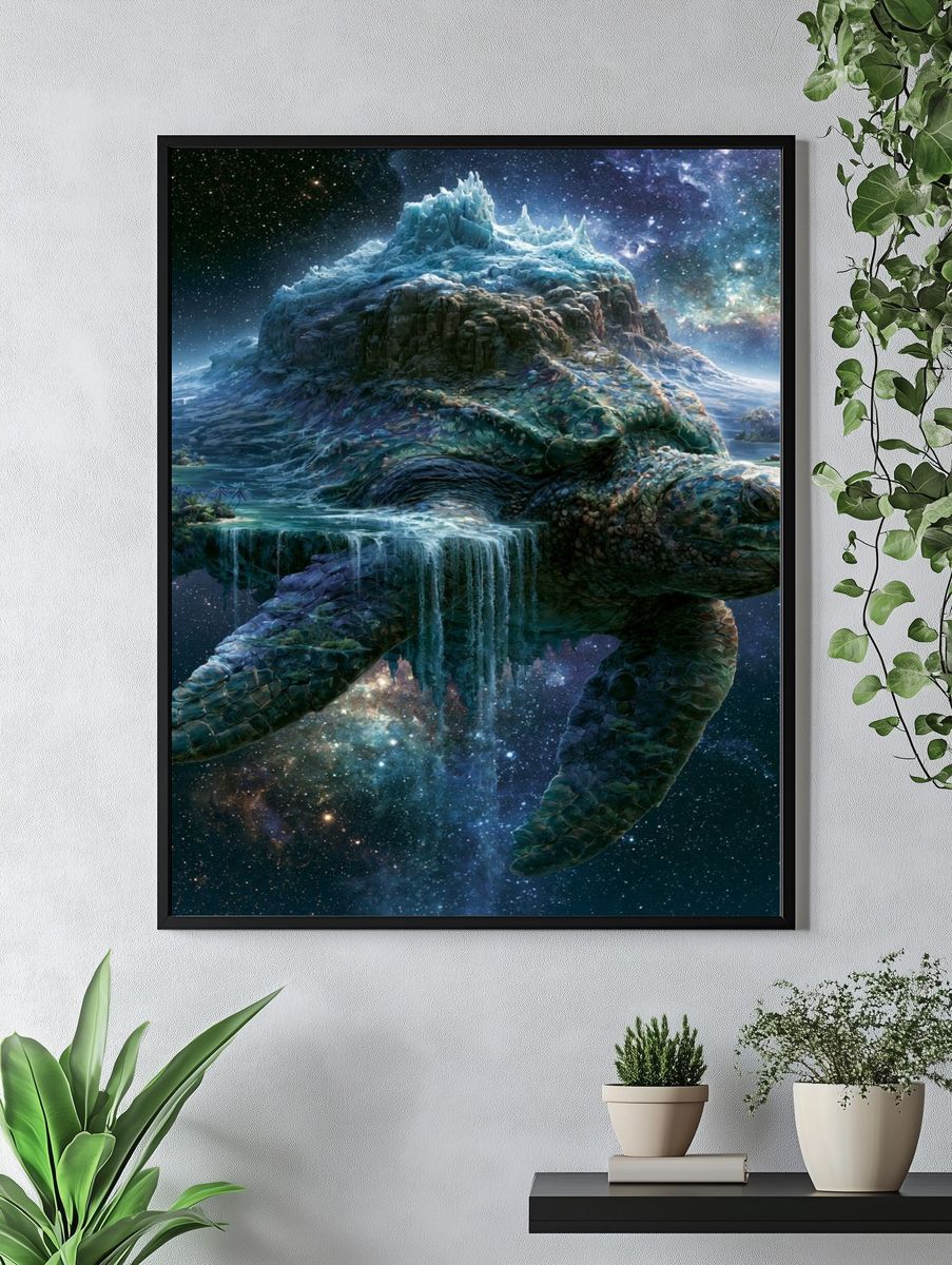 Cosmic Sea Turtle Fantasy Print. — room view 4