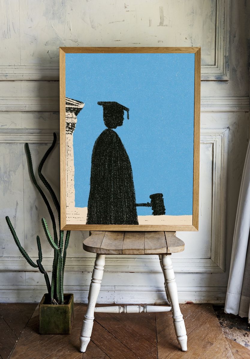 Graduation Silhouette Illustration Poster. room preview