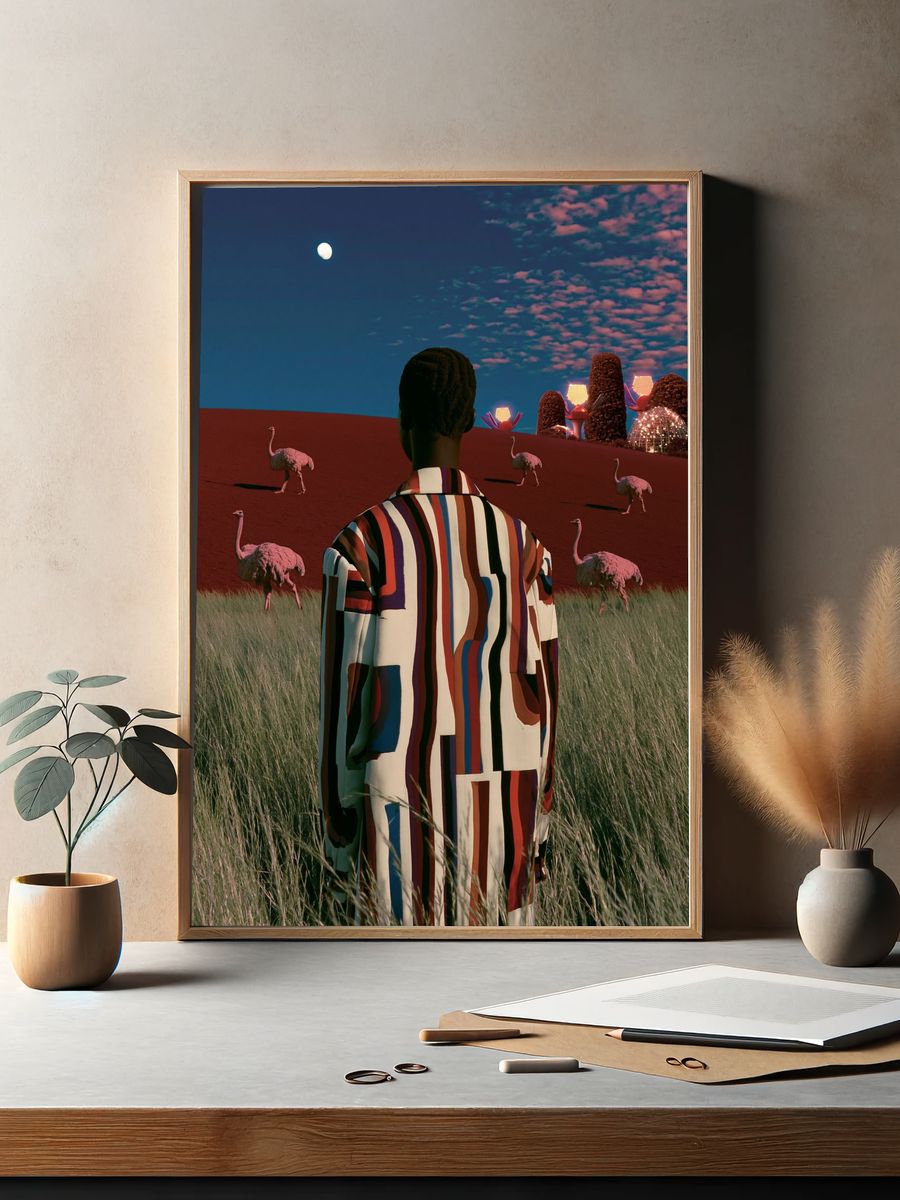 Surreal Desert Figure Poster. — room view 2