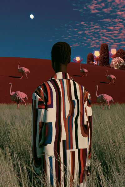 Surreal Desert Figure Poster.