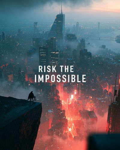 Risk the Impossible Cityscape Poster. poster