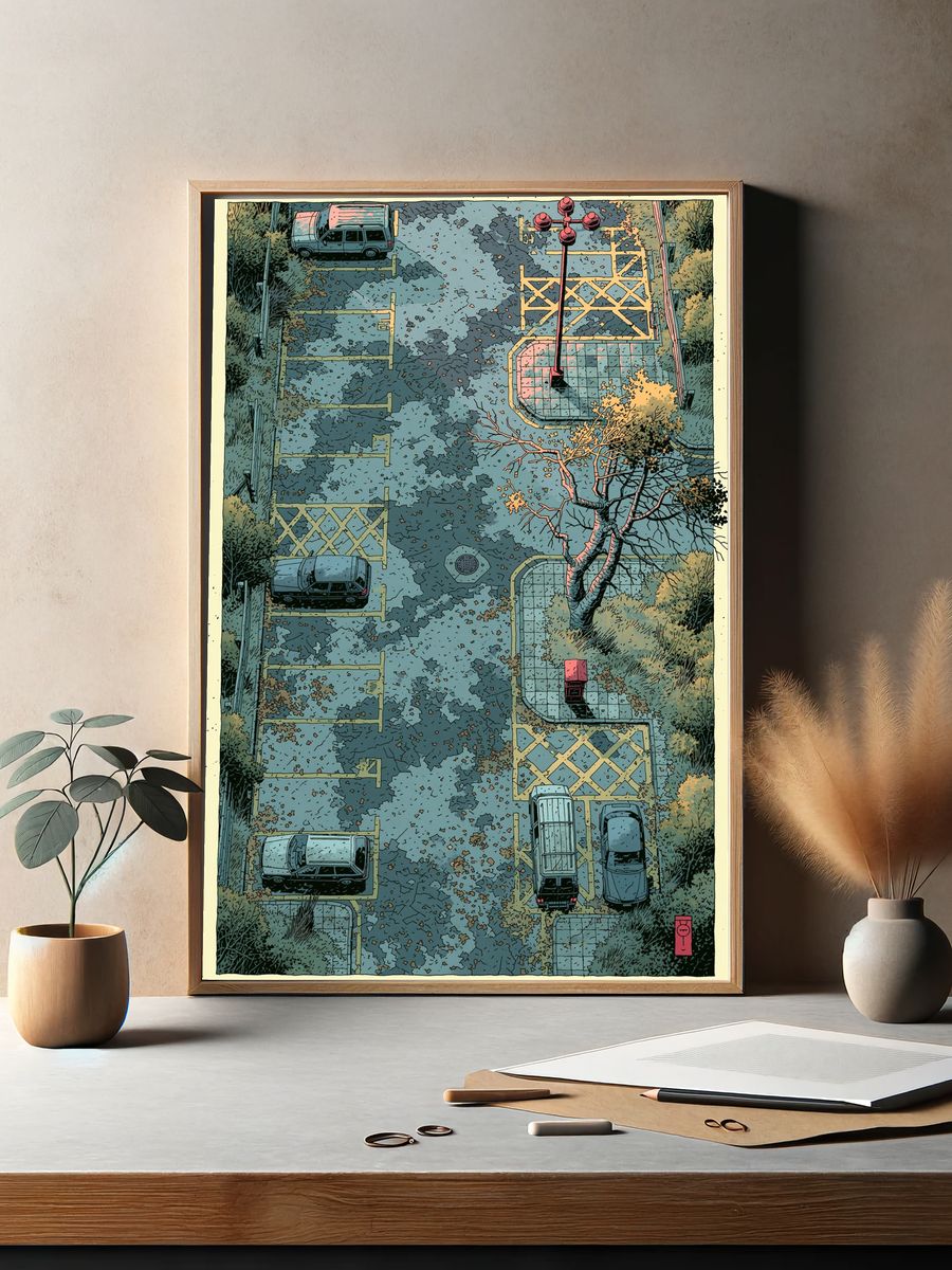 Abstract Orchid Faces Poster. — room view 2