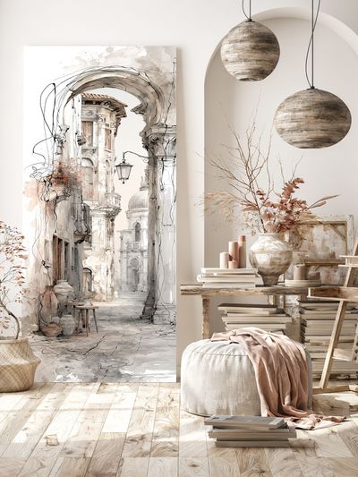 Mediterranean Archway Illustration Poster.