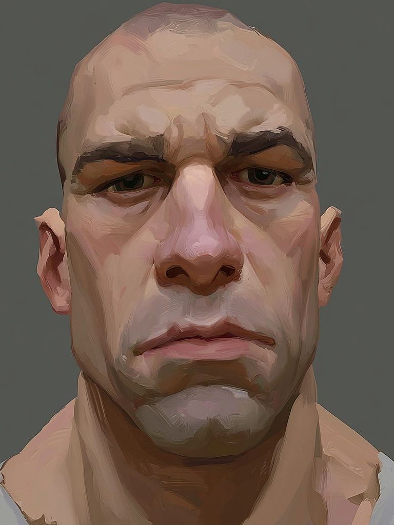 Intense Male Portrait Illustration Poster. poster — illustration art