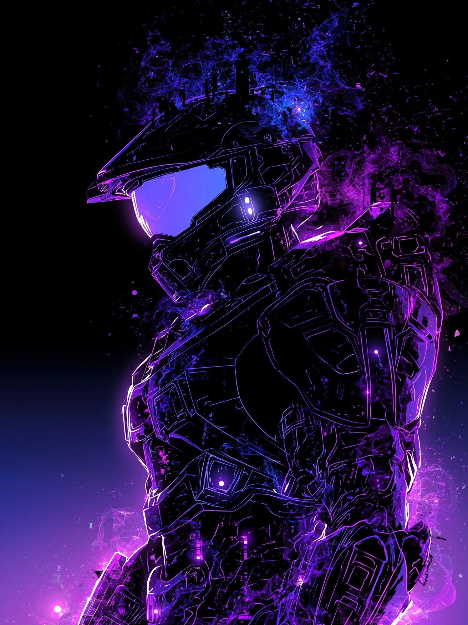 Neon Spartan Helmet Illustration Poster. poster detail