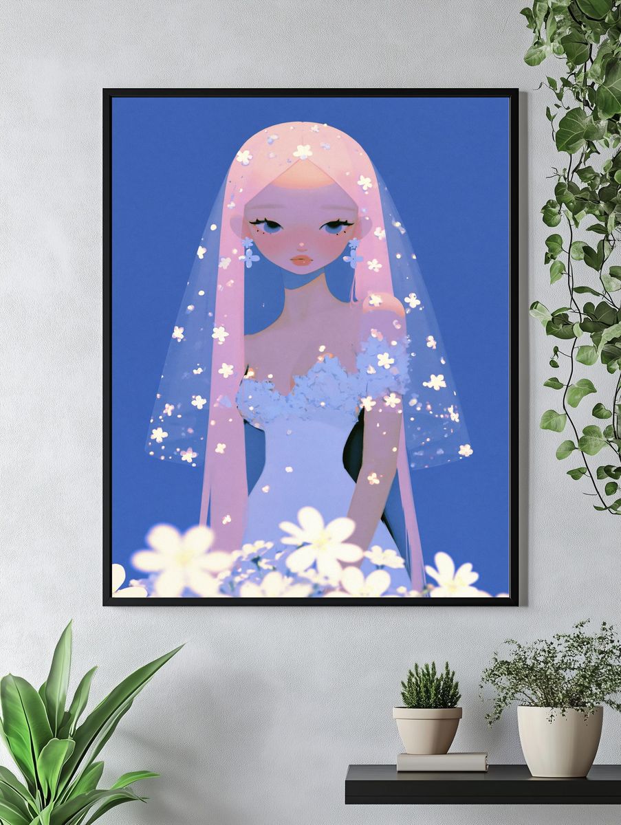 Pastel Veil Portrait Print. — room view 4