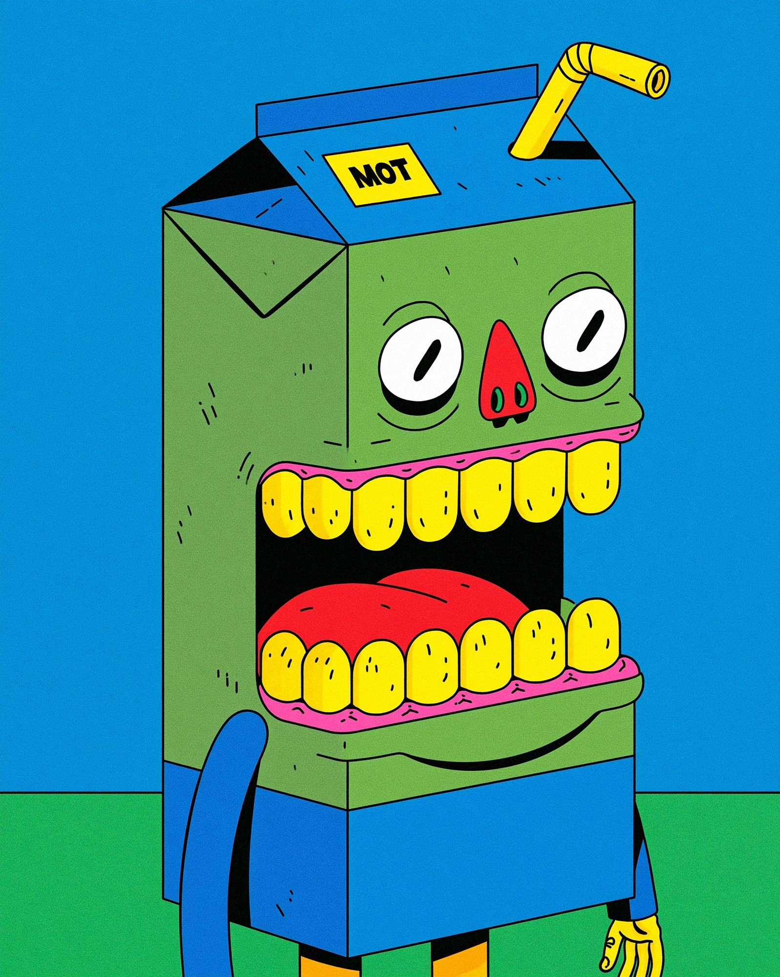 Cartoon Monster Box Illustration Poster. poster detail