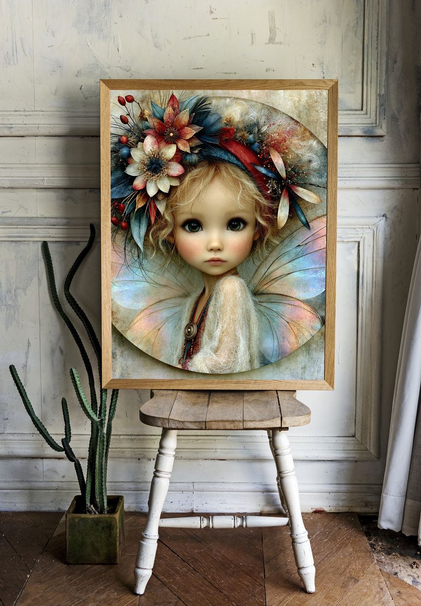 Fairy Doll Portrait Illustration Poster. room preview