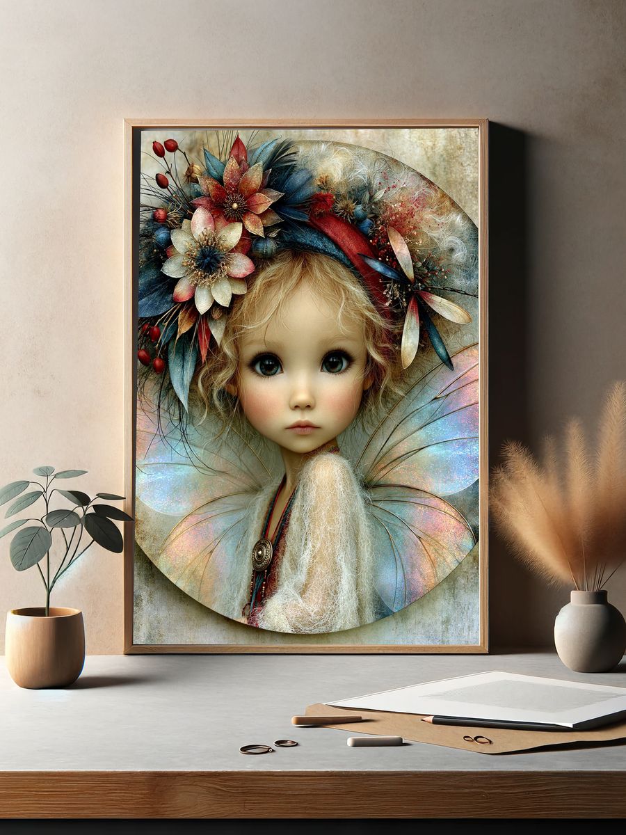 Fairy Doll Portrait Illustration Poster. — room view 2