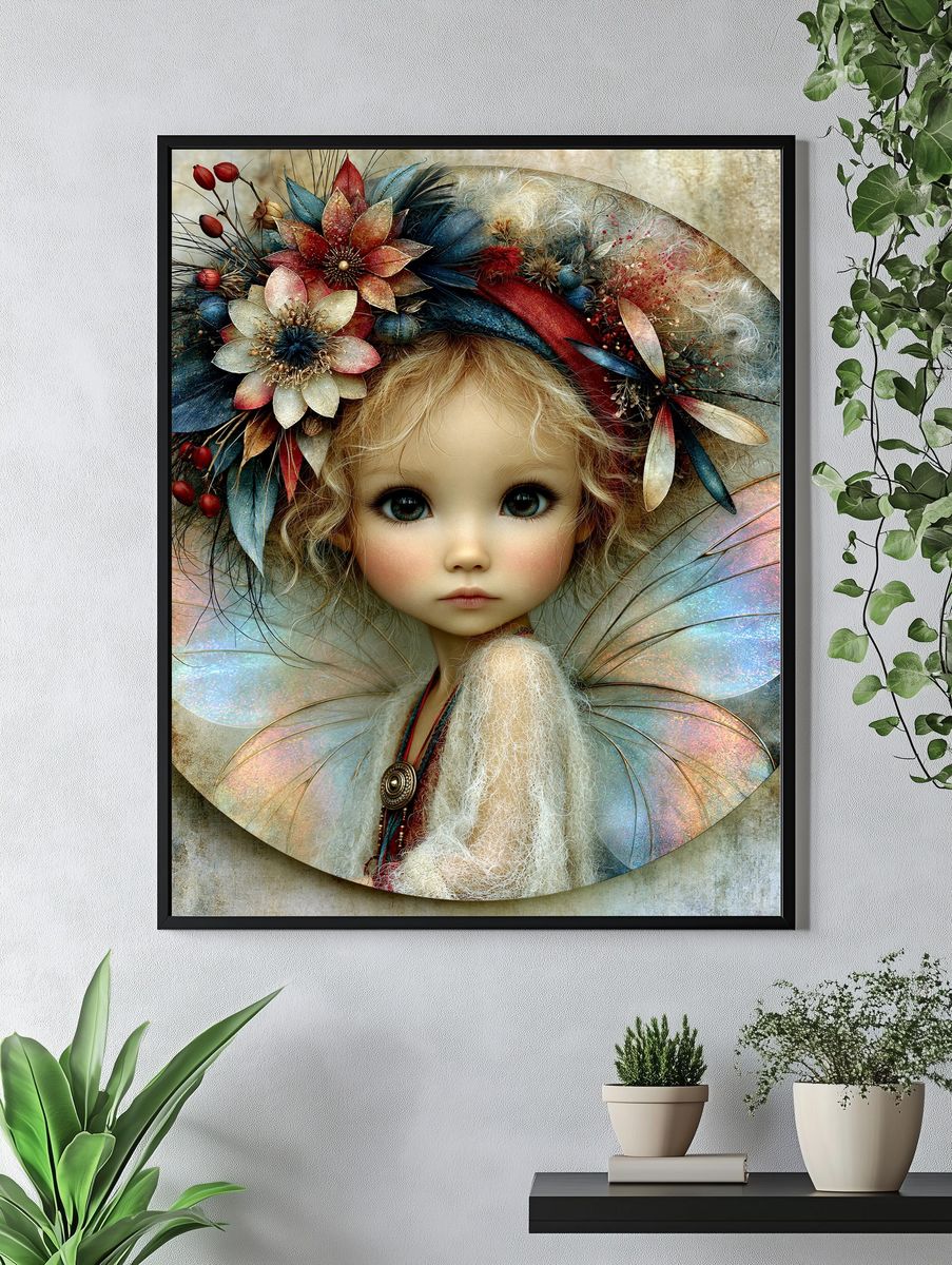 Fairy Doll Portrait Illustration Poster. — room view 4