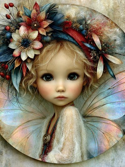 Fairy Doll Portrait Illustration Poster.