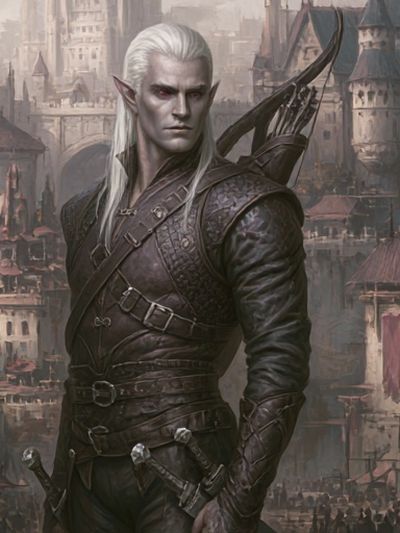 Elven Warrior Fantasy Print. poster