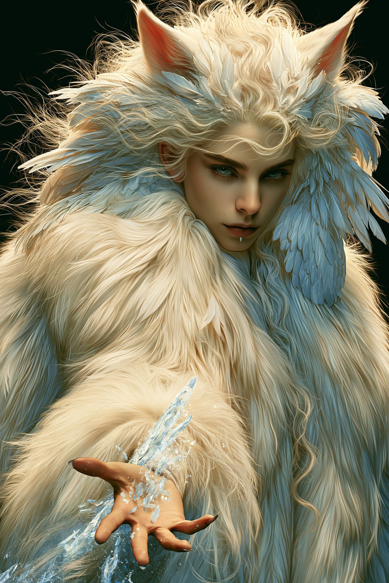 Frosted Fox Spirit Portrait Poster. poster — illustration art