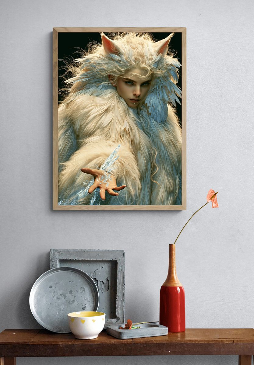 Frosted Fox Spirit Portrait Poster. — room view 3