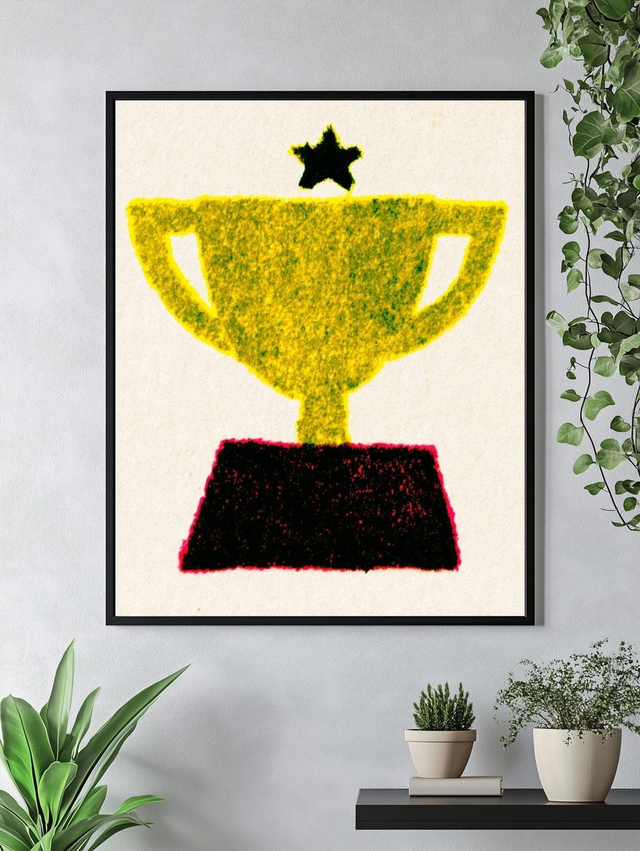 Trophy Silhouette Abstract Print. — room view 4