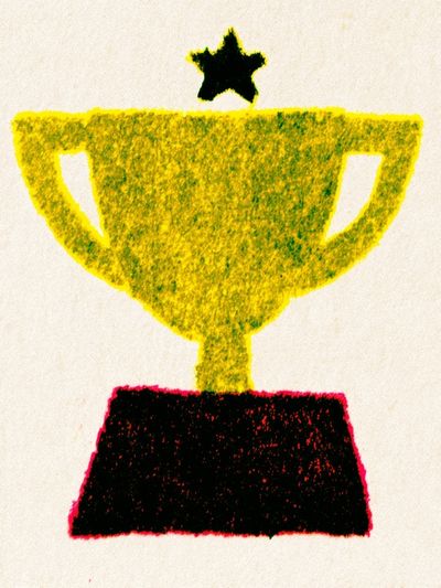 Trophy Silhouette Abstract Print.