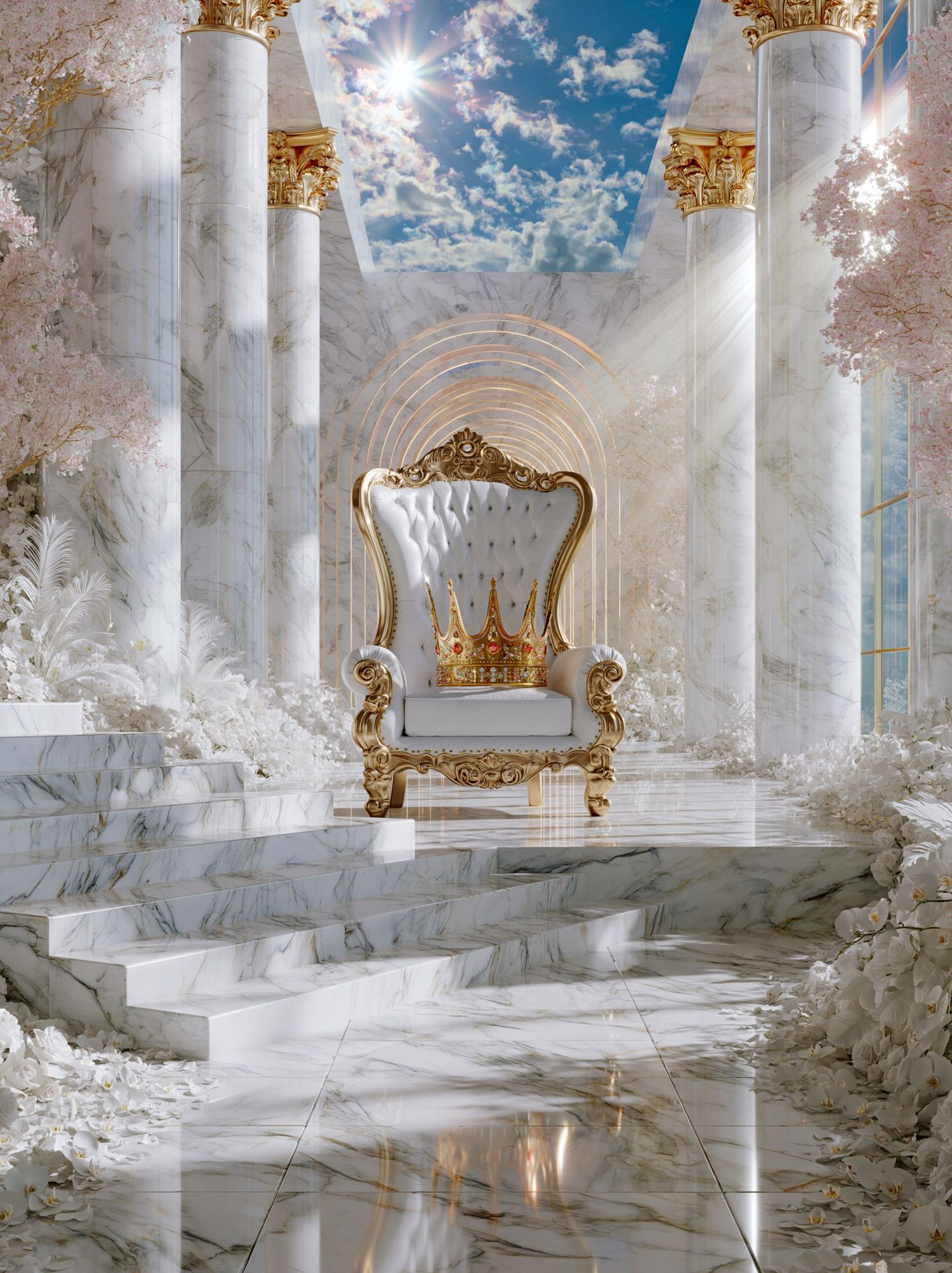 Celestial Throne Hall Print. poster — illustration art