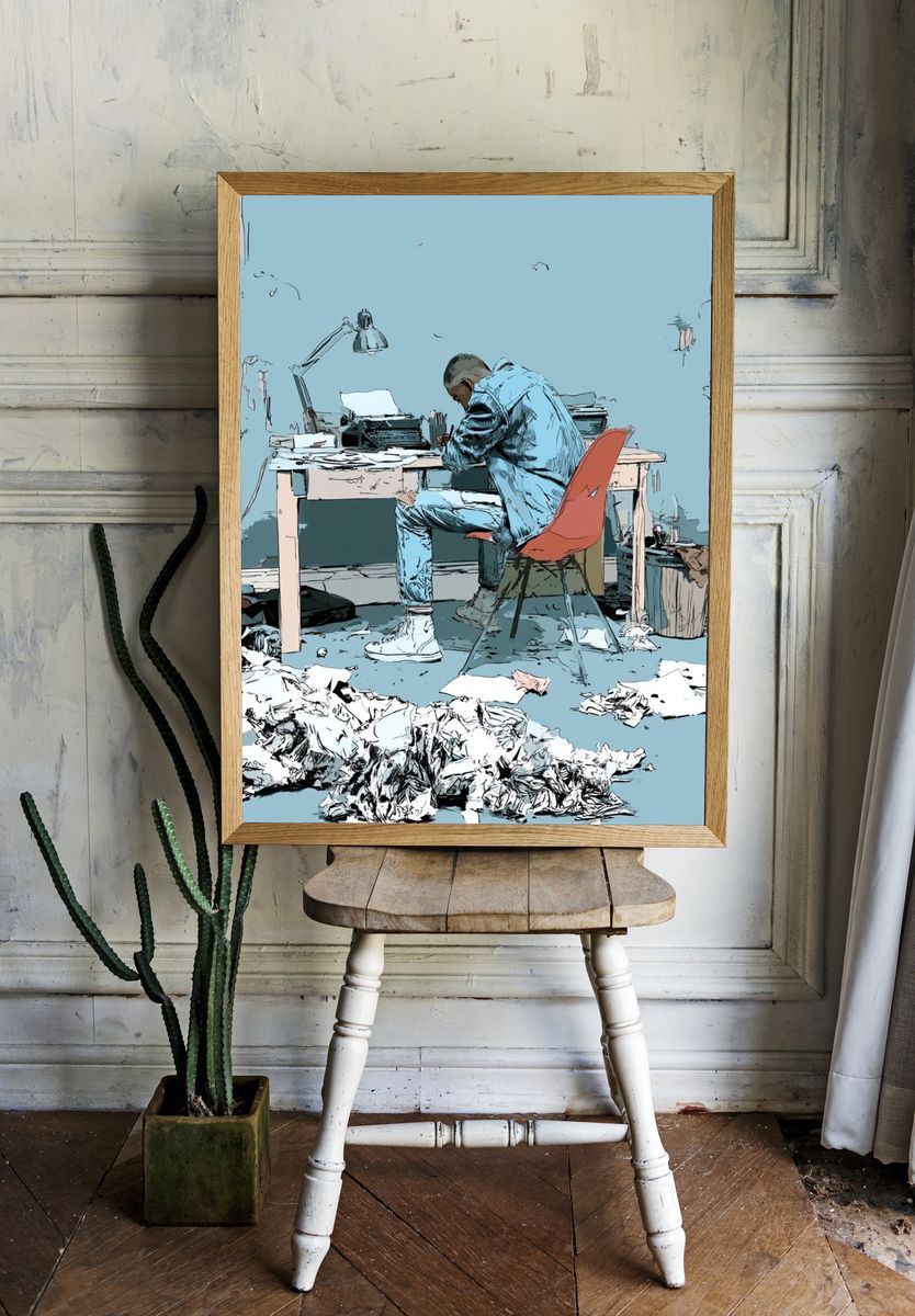 Creative Workspace Illustration Poster. — room view 1