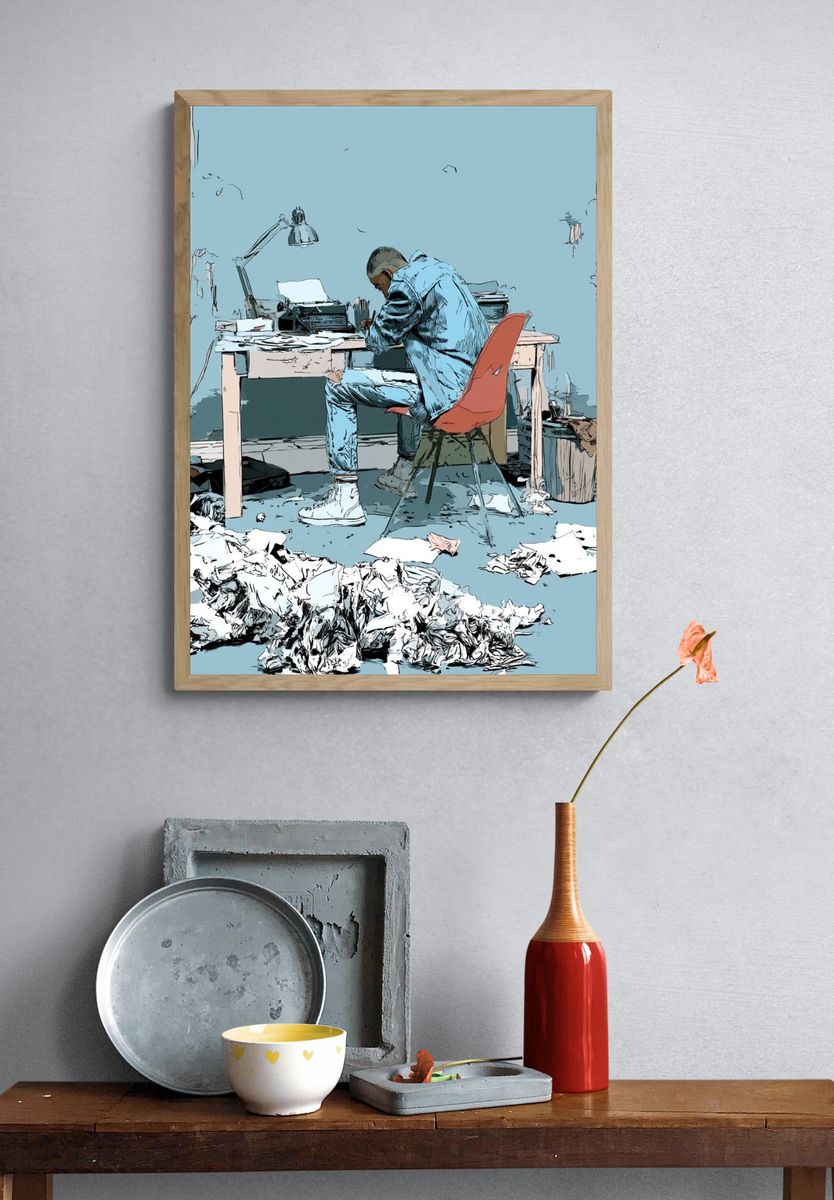 Creative Workspace Illustration Poster. — room view 3