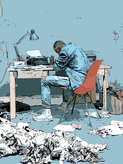 Creative Workspace Illustration Poster.