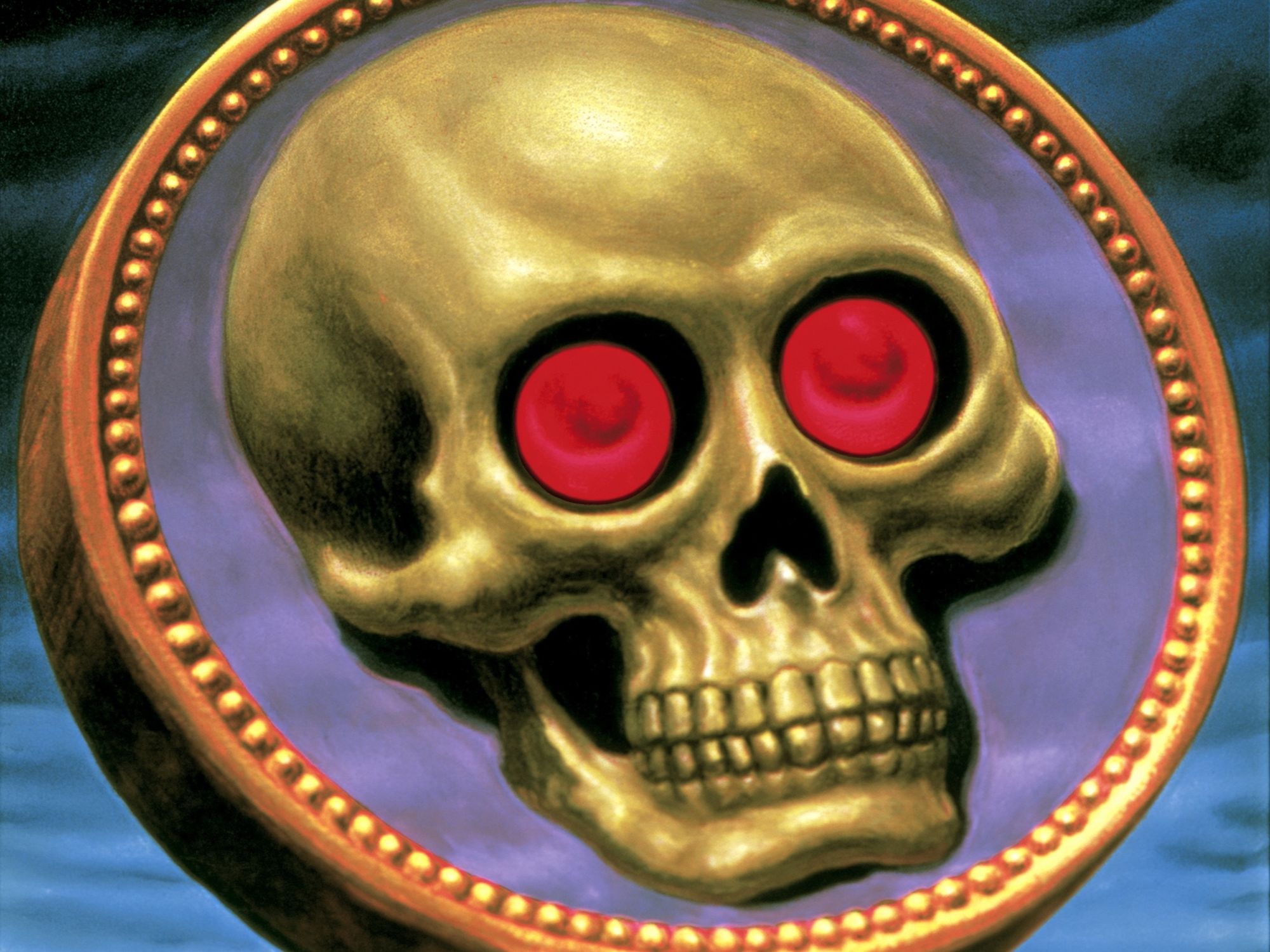 Golden Skull Fantasy Print. poster detail