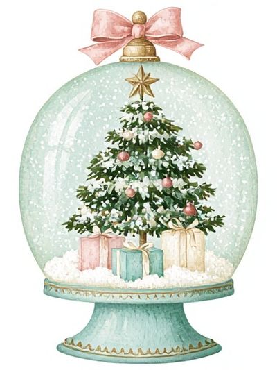 Christmas Snow Globe Illustration Poster. poster