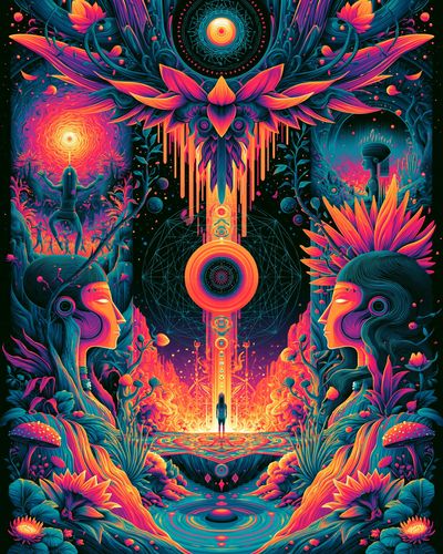 Psychedelic Lotus Portal Print.