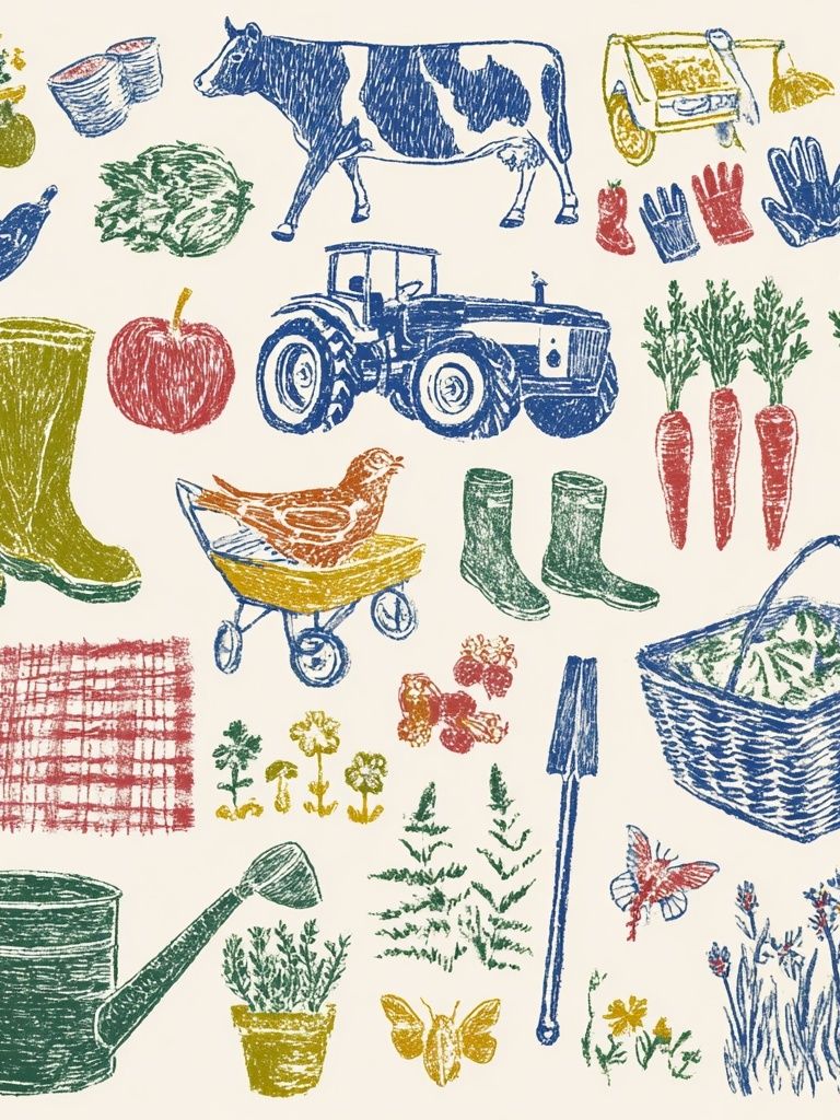 Garden Tools Illustration Poster. poster detail