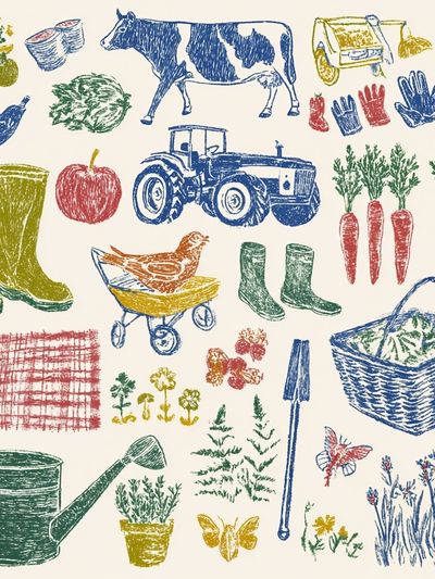 Garden Tools Illustration Poster.