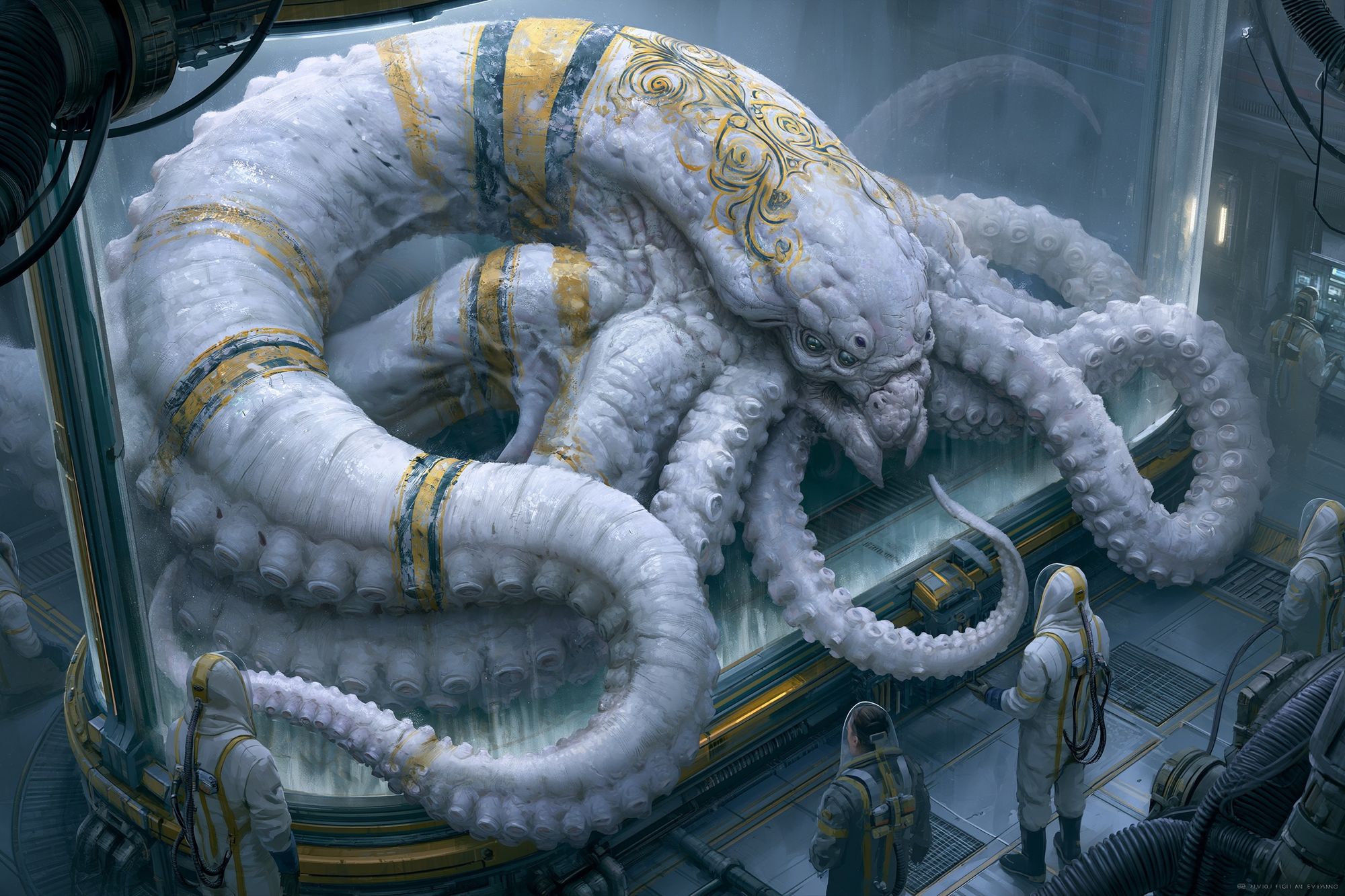 Giant Octopus Lab Poster. poster — illustration art