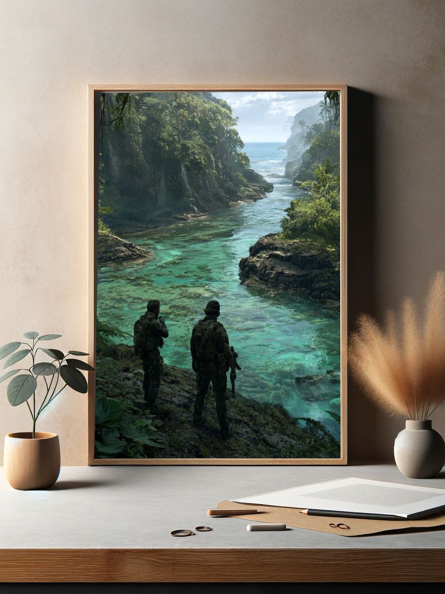 Tropical River Patrol Illustration Poster. — room view 2
