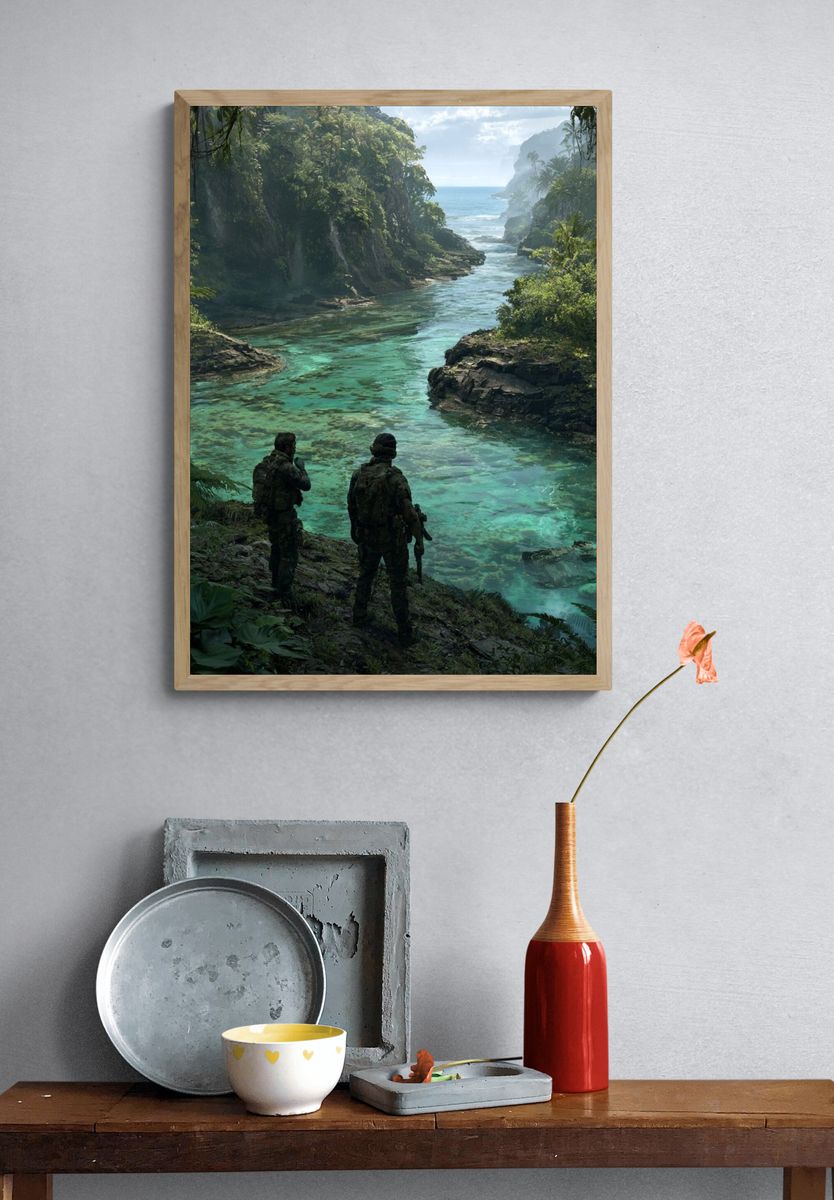 Tropical River Patrol Illustration Poster. — room view 3