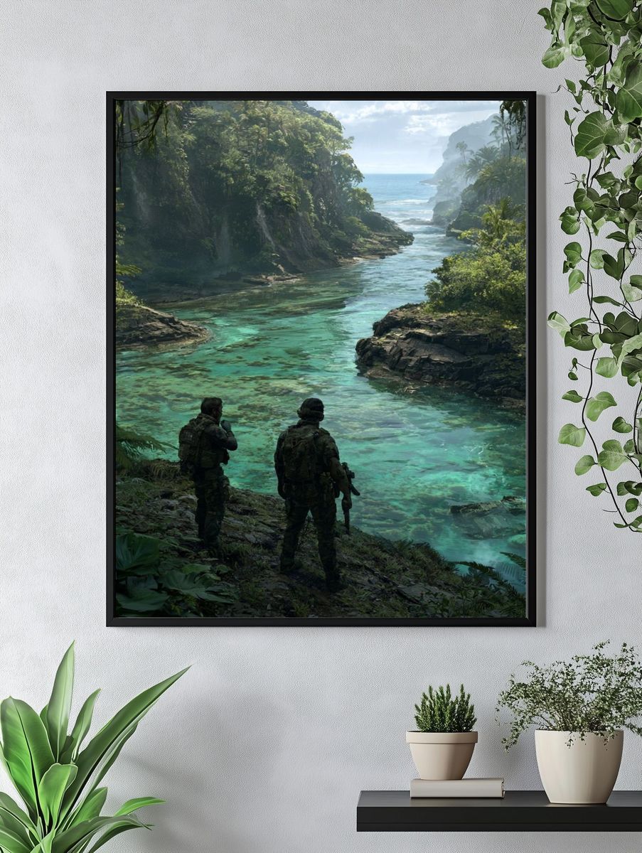 Tropical River Patrol Illustration Poster. — room view 4