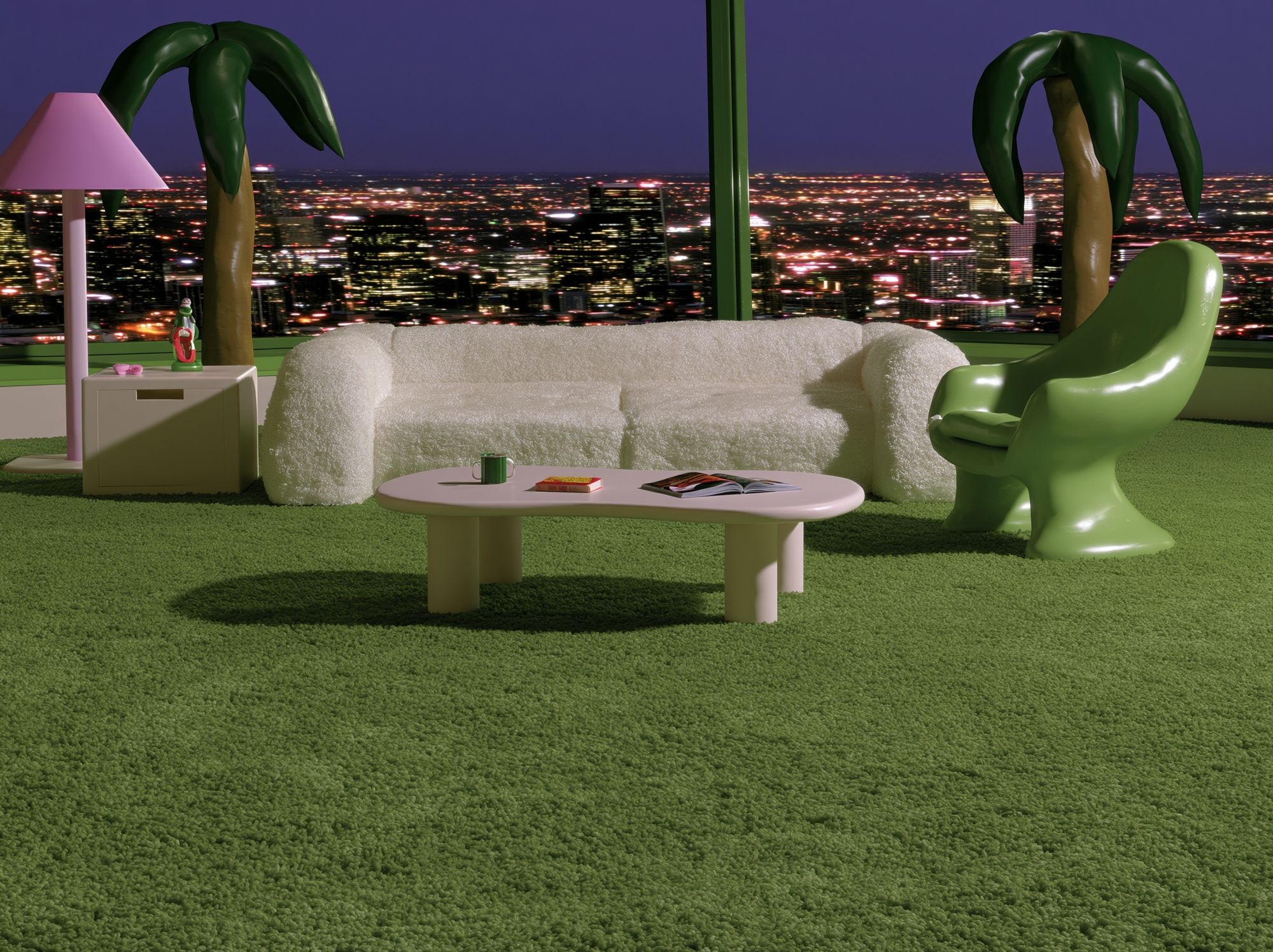 Retro Palm Lounge — Illustration Print. poster — illustration art