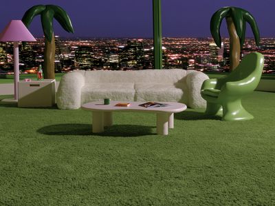 Retro Palm Lounge — Illustration Print.
