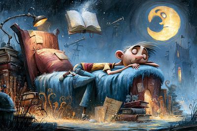 Dreaming Boy Illustration Poster.