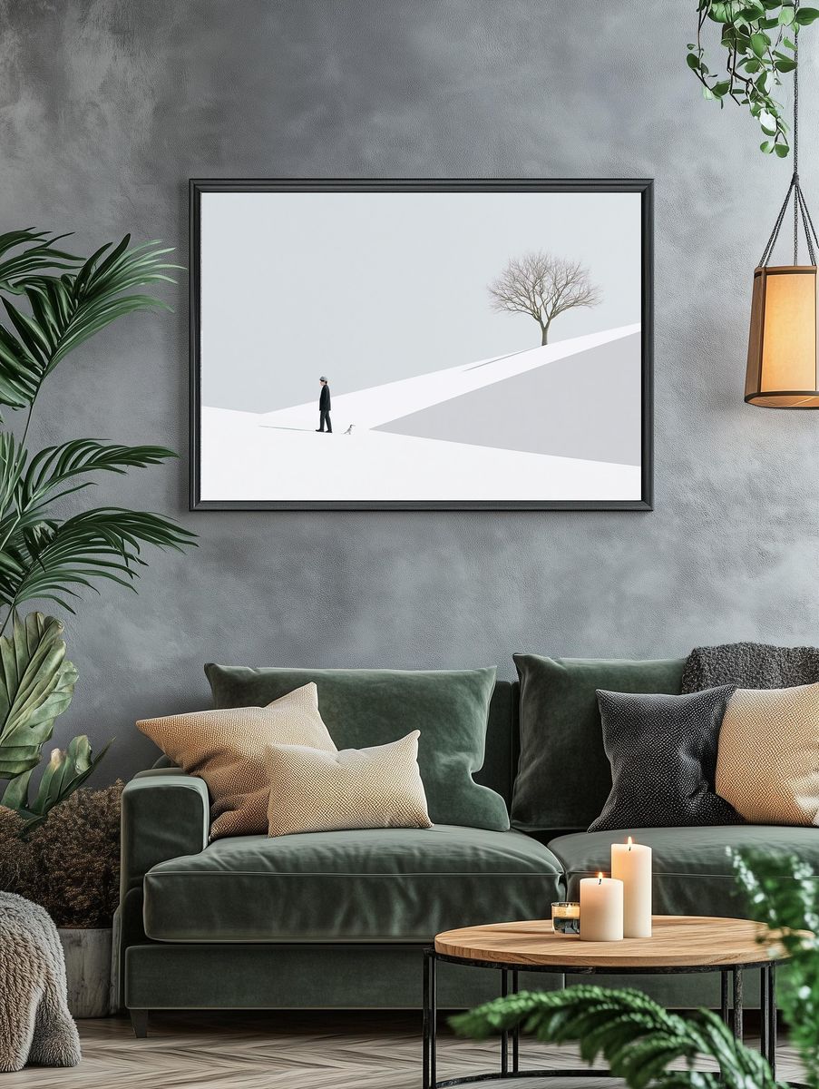 Solitary Figure Minimalist Print. — room view 4