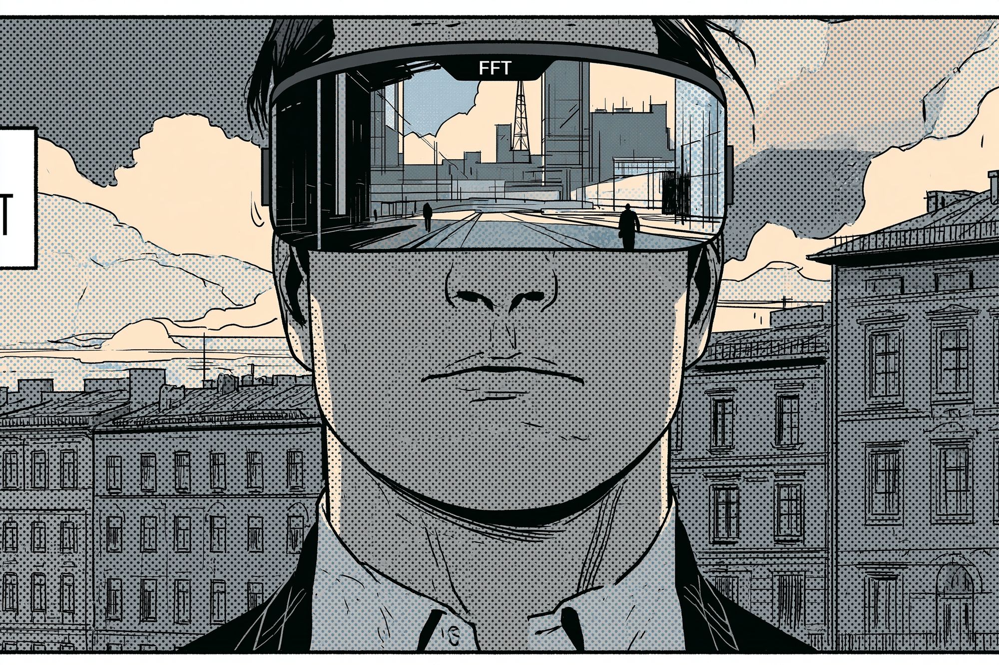 Cyberpunk City Vision Illustration Poster. poster detail