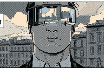 Cyberpunk City Vision Illustration Poster.