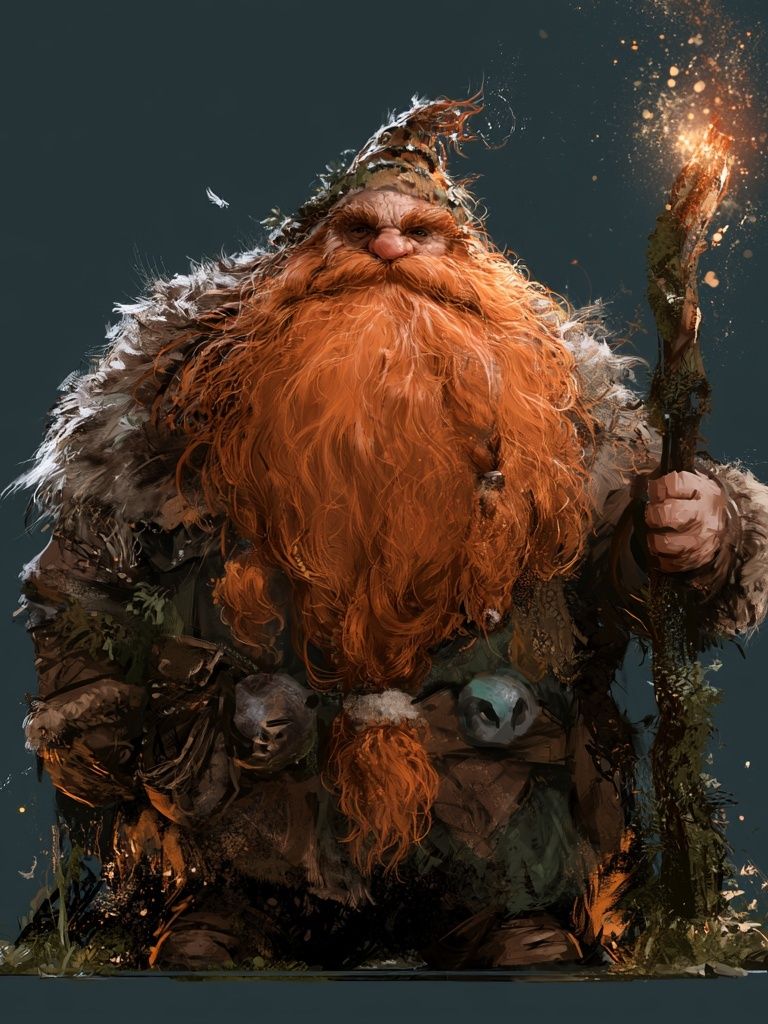 Firelit Forest Dwarf Illustration Poster. poster — illustration art
