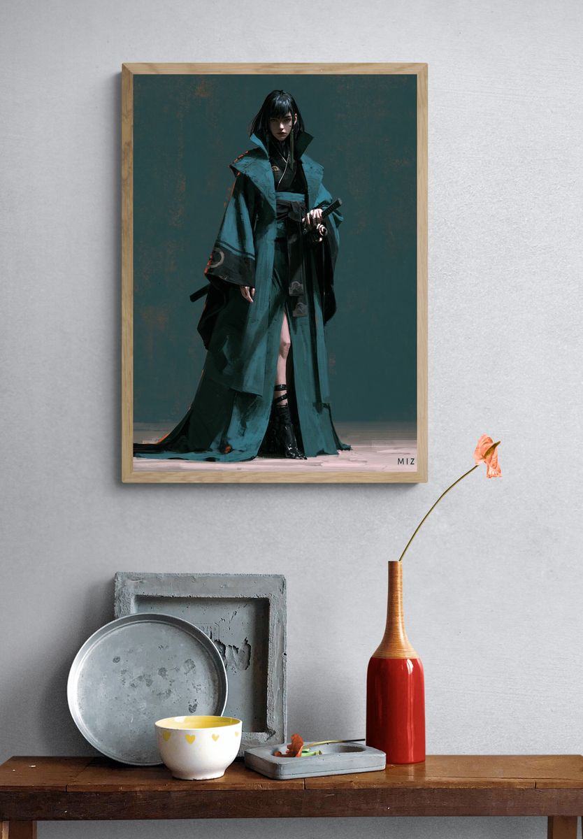 Mizukami Samurai Portrait Print. — room view 3