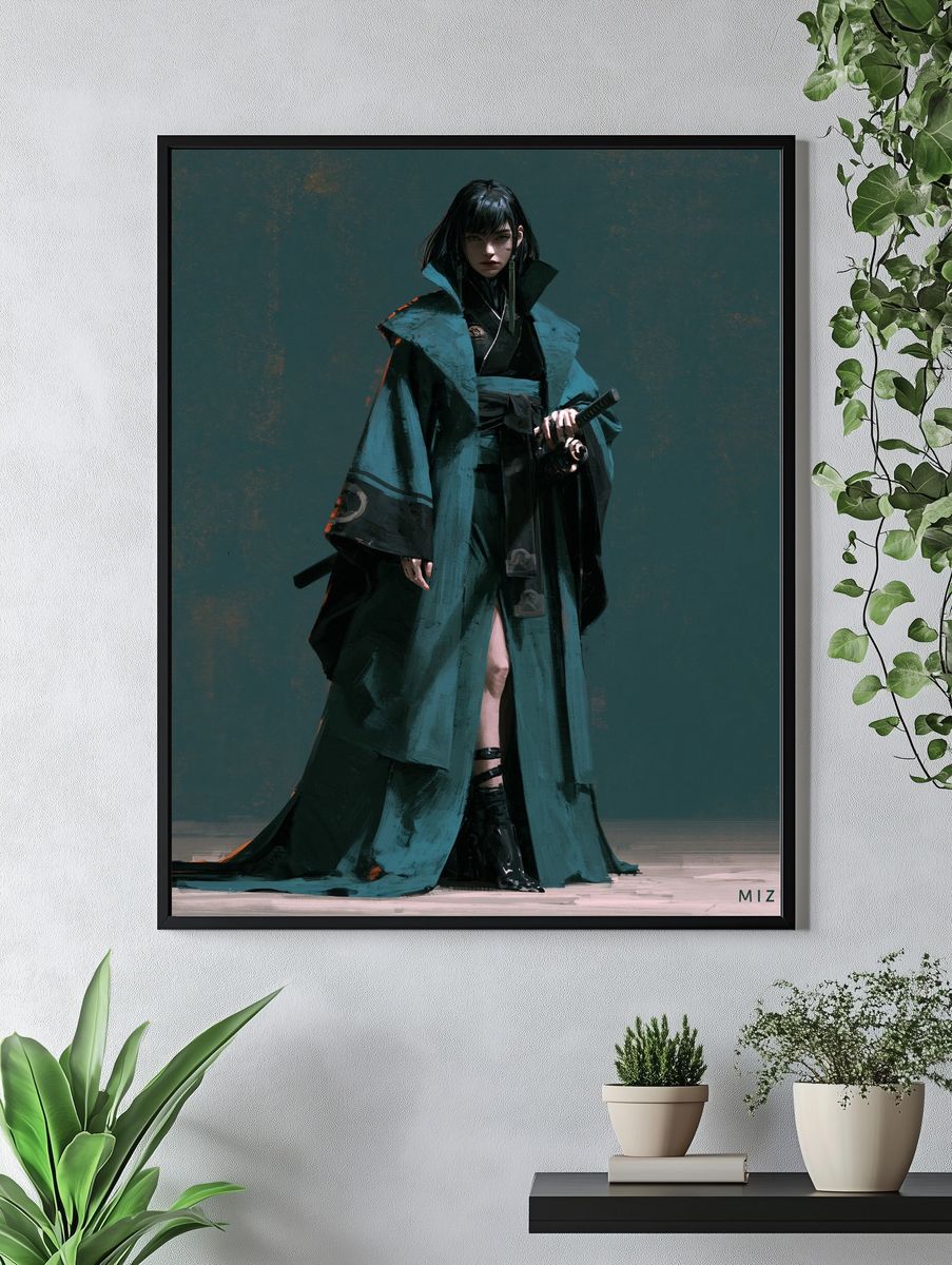 Mizukami Samurai Portrait Print. — room view 4