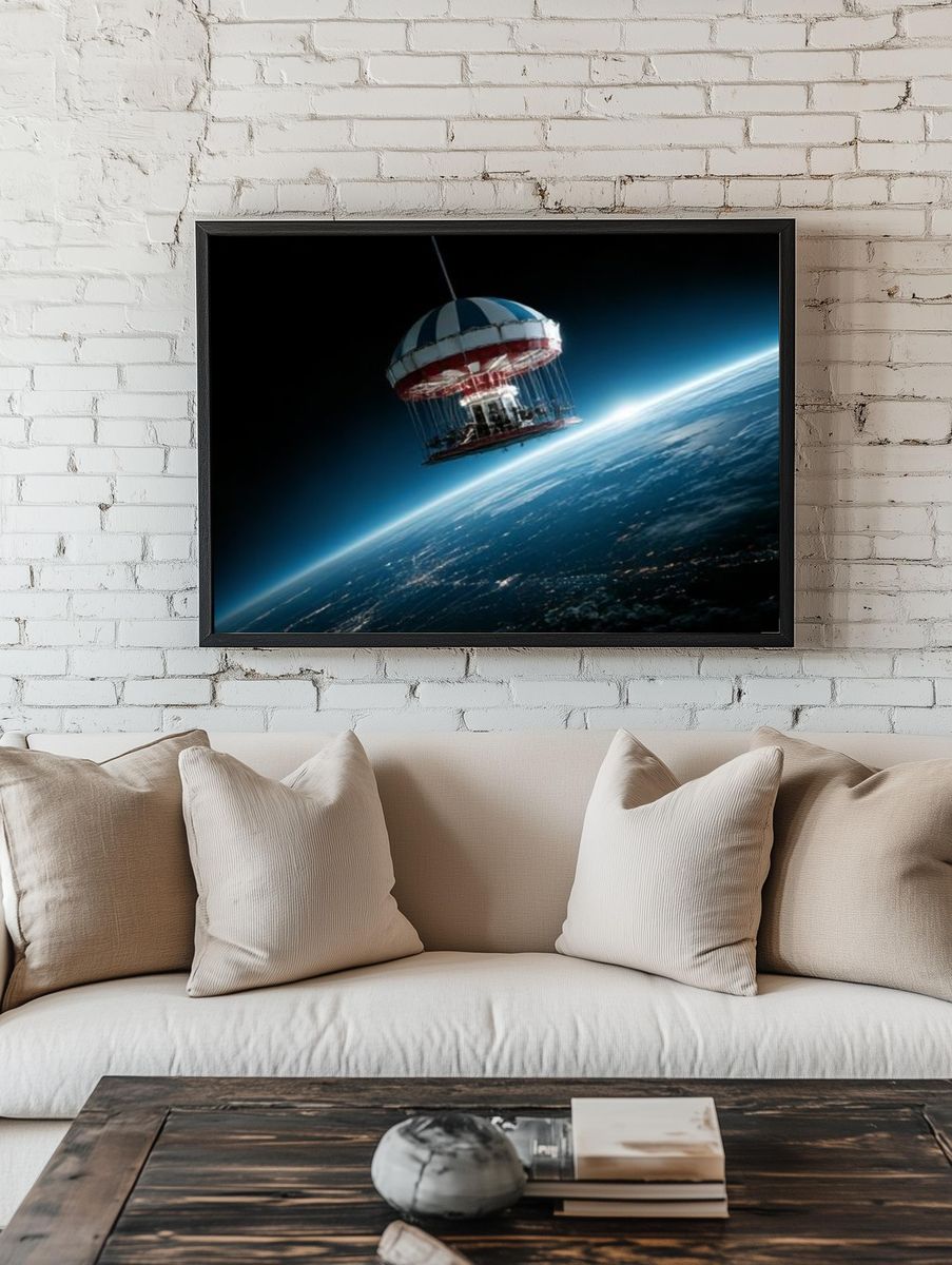 Floating Carousel in Space Poster. room preview