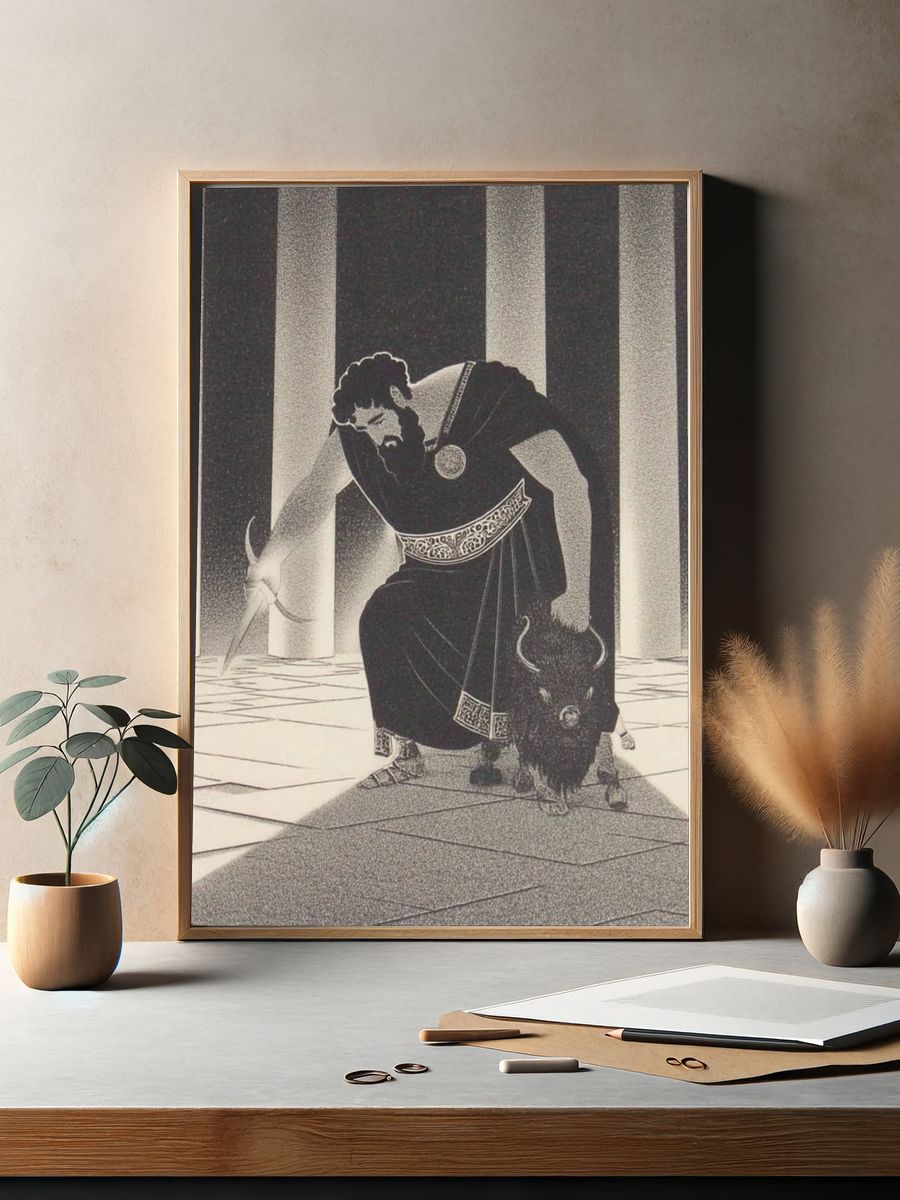 Greek Mythology Illustration Poster. — room view 2